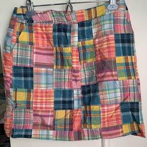 Carol Little madras skirt, sz 8, new.
